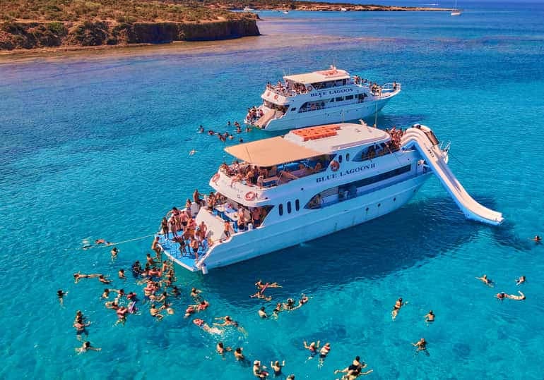 Polis and Paphos Blue Lagoon Cruise with Waterslide